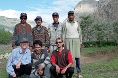 14 Team Photo At Thongol - Jerome Ryan, guide Iqbal, cook Ali, porters Syed, Muhammad Khan, and Muhammad Siddiq, sirdar Ali Naqi.jpg